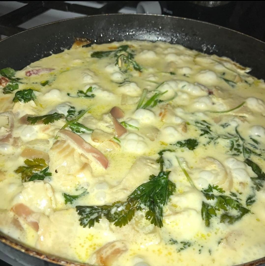 Tilapia in a cilantro cream sauce 